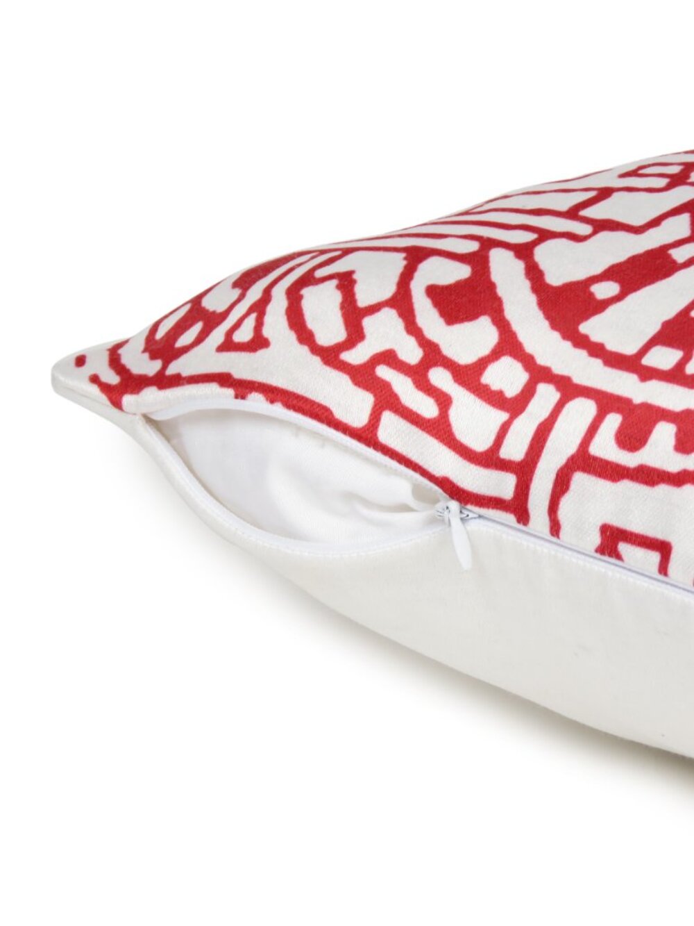 Oussum Throw Pillow Cover Doodle Print Square Cotton Cushion Cover Set of 2 Red - Picture 3 of 4